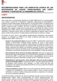 Recomendaciones de UNI para que los sindicatos incluyan las necesidades de los(as) trabajadores(as) LGBTI+ durante y después de la pandemia de COVID-19